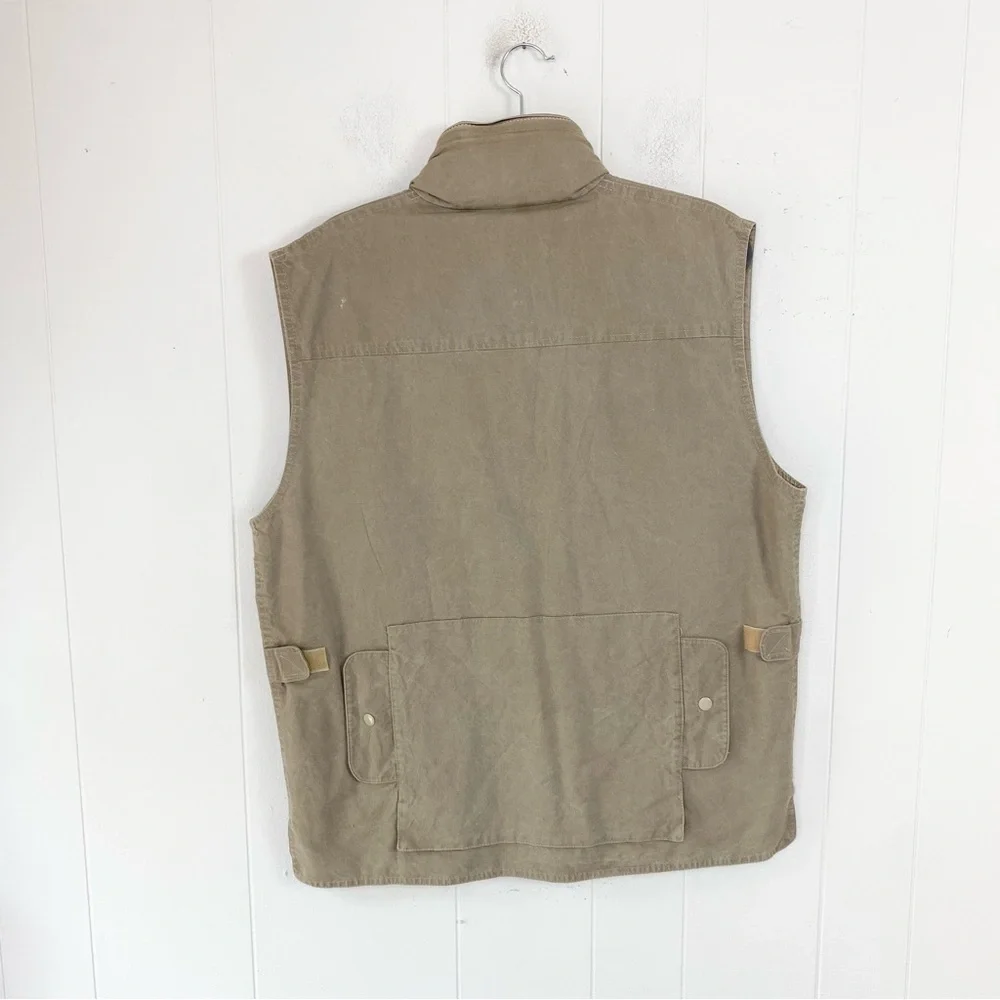 Banana Republic Vest Men’s L Vintage Brown Hong Kong Pockets‎ Zip Fishing Safari